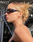 Futuristic Shields – Sleek Wraparound Sunglasses
