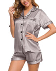 Women's Short Sleeve Satin Pajamas