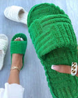 Terry Slide Slippers – Maze Weave Edition