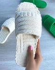 Terry Slide Slippers – Maze Weave Edition