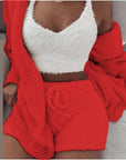 Fluffy Three Piece Shorts Set