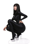 Metallic-Like Elastic One-Piece  Jumpsuit