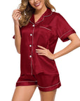 Women's Short Sleeve Satin Pajamas