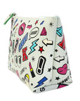 White Graffiti Makeup Bag
