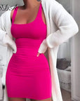 Square Neck Sleeveless Bodycon Mini Dress