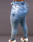Women's Mid Rise Distressed Trouser