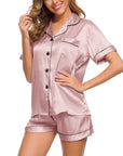 Women's Short Sleeve Satin Pajamas