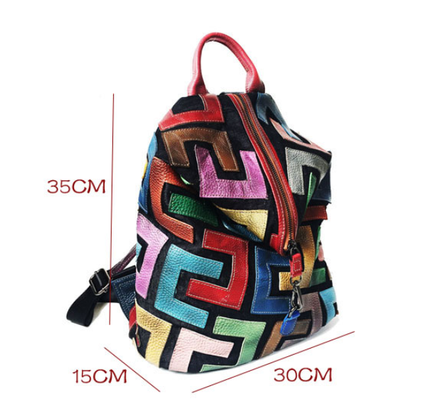 Genuine Leather Multi Color Backpack