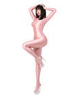 Metallic-Like Elastic One-Piece  Jumpsuit