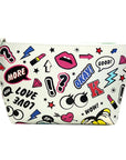 White Graffiti Makeup Bag