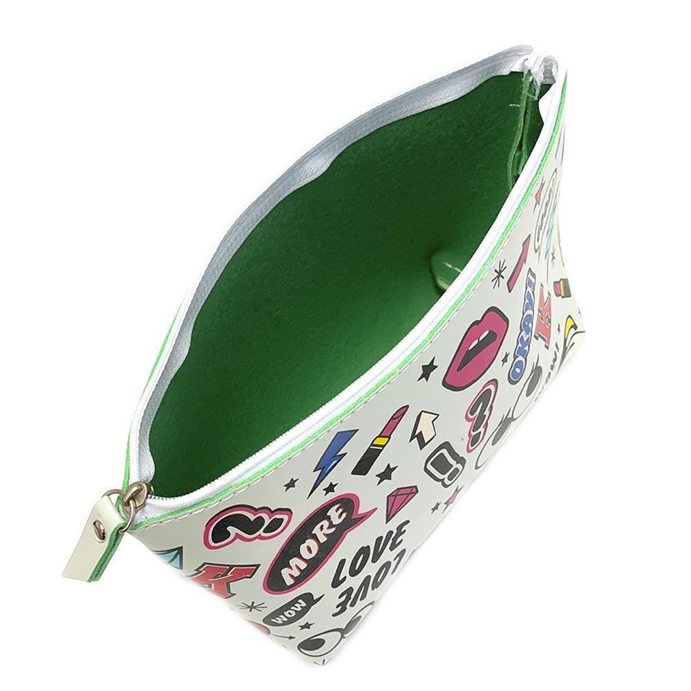 White Graffiti Makeup Bag
