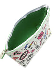 White Graffiti Makeup Bag