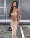 Summer Beach Mesh Two Piece Dress Set