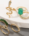 Vintage Emerald Green Ring Set