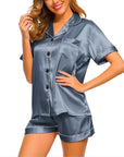 Women's Short Sleeve Satin Pajamas