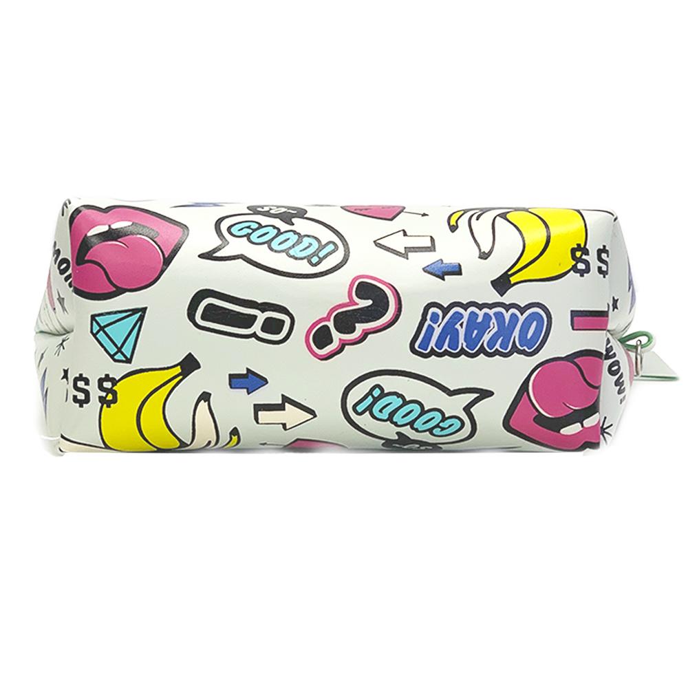 White Graffiti Makeup Bag