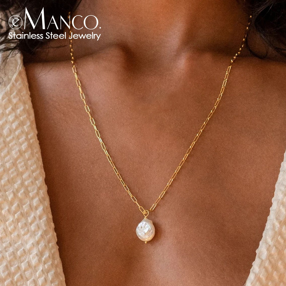 Pearl Chain Link Necklace