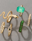 Vintage Emerald Green Ring Set