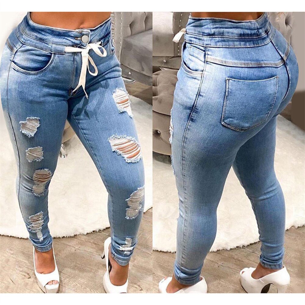 Women's Mid Rise Distressed Trouser