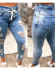 Women's Mid Rise Distressed Trouser