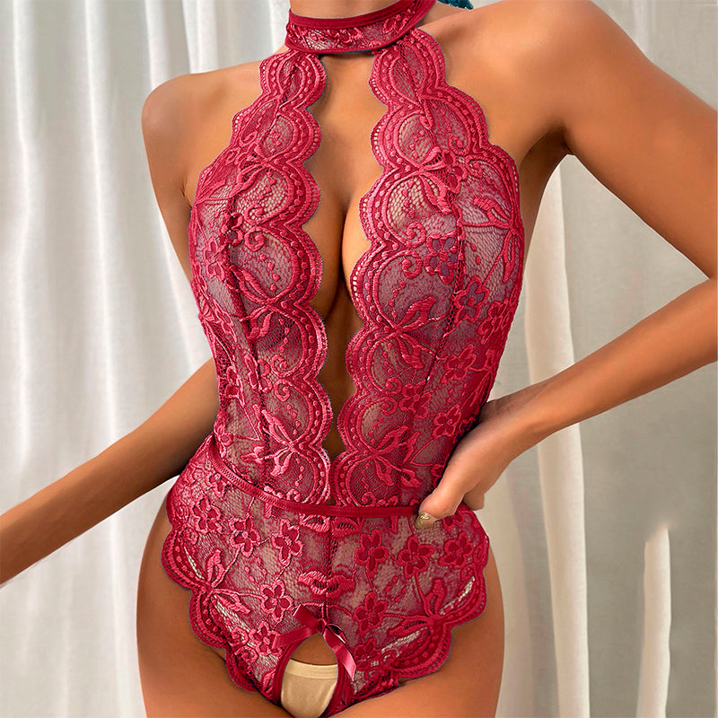 One Piece Halter Lingerie Bodysuit