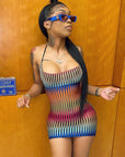 Gradient Mesh Mini Dress