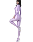 Metallic-Like Elastic One-Piece  Jumpsuit