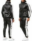 Men's PU Leather Jogging Suit Set