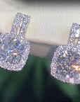 Radiant Cushion-Cut Cubic Zirconia Drop Earrings – Brilliant Sparkle, Lasting Elegance