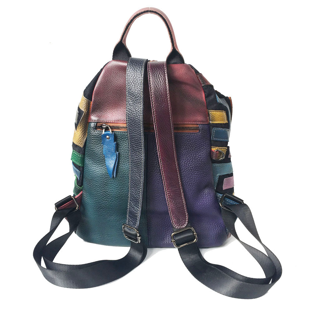 Genuine Leather Multi Color Backpack