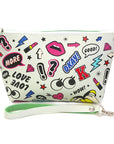 White Graffiti Makeup Bag