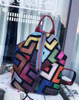 Genuine Leather Multi Color Backpack