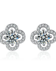 Four Leaf Clover Moissanite Stud Earrings