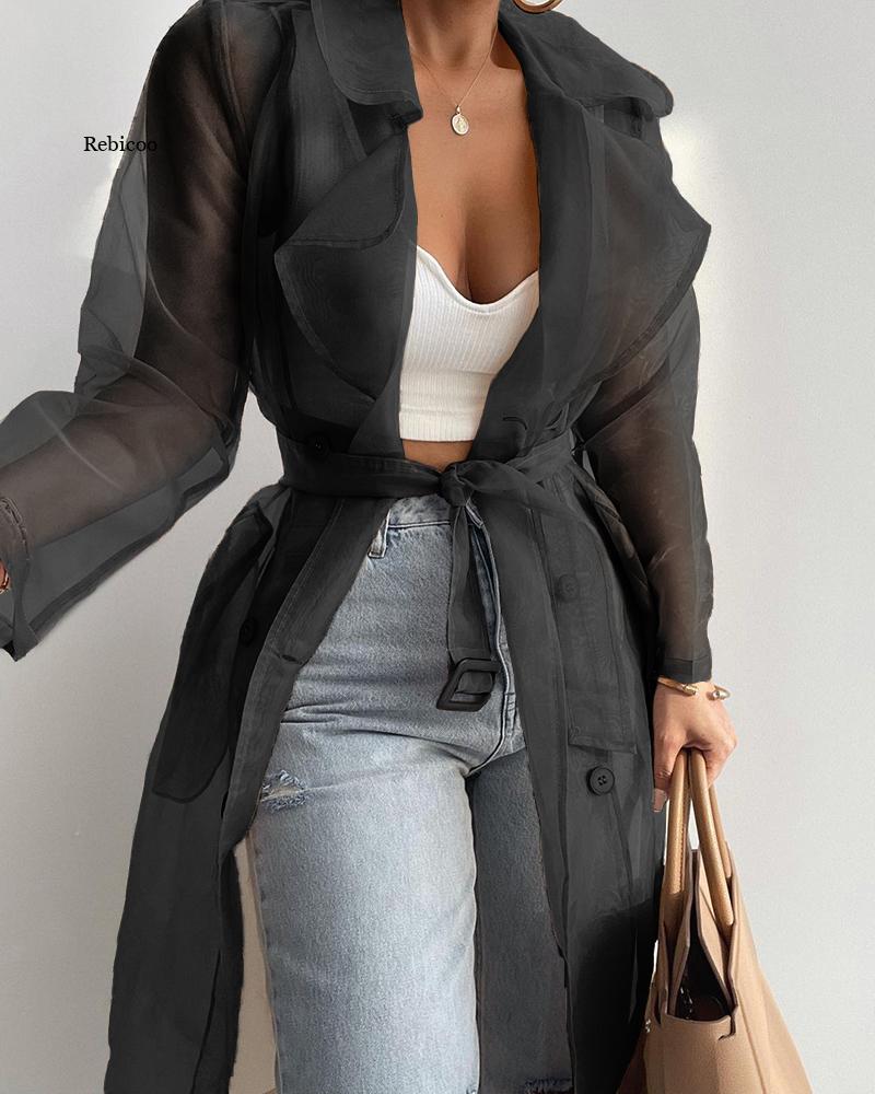Women's Sheer Trench Coat