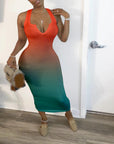 V-Neck Ombre Summer Dress