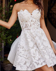 Sweetheart Floral Big Bow Back Wedding Dress NXJQ1017