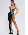 Beaded V-Neck Lace Evening Dress — main product image