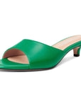 Bold Green Kitten Heel Mule Sandals – Sleek Slip-On Style