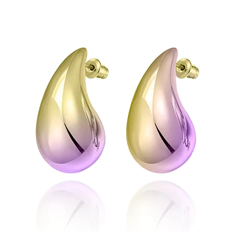 Colourful Purple Teardrop Statement Earrings — main product image