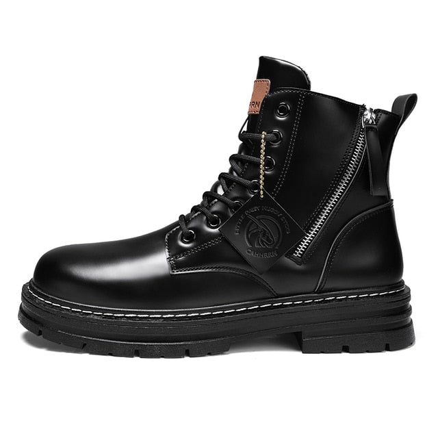 High Top Boots Men&#39;s Leather Shoes
