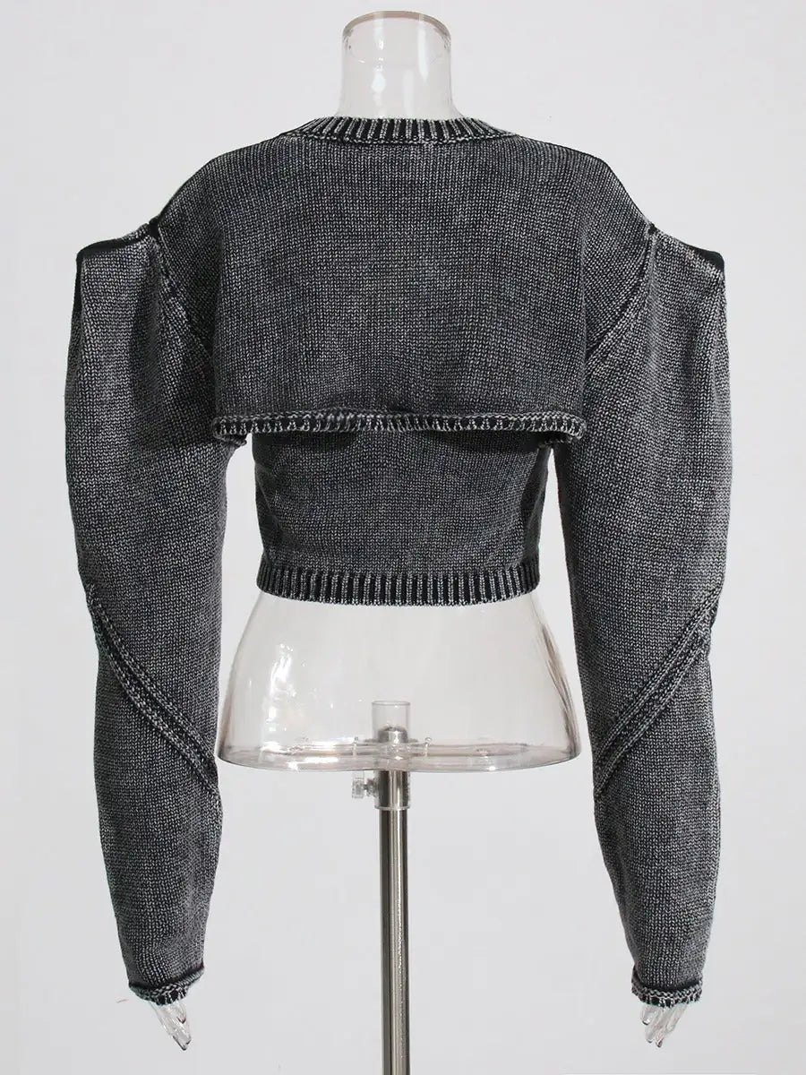 Edge Form Knit Set – Sculpted Two-Piece Sweater Top