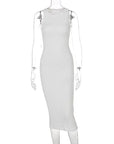 Elegant Summer Chic Long Knitted Tank Sweater Dress