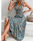 Boho Breeze Paisley Maxi Dress – Sleeveless Smocked Waist Sundress