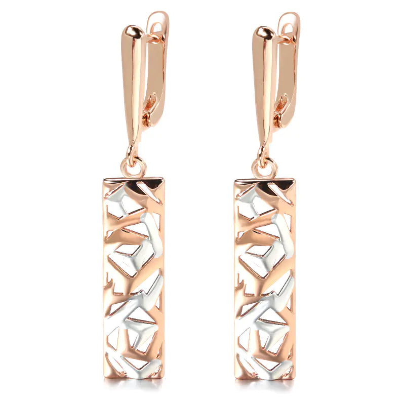Rose Gold Hollow Round Statement Earrings — main product image