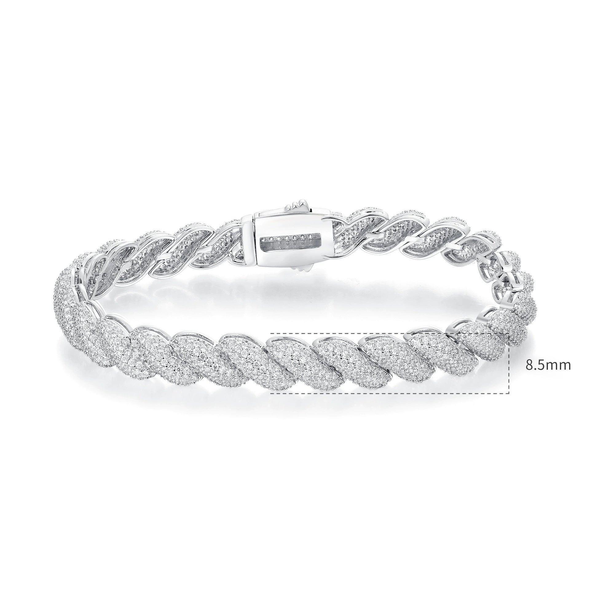 Zircon Inlaid Brass Tennis Bracelet