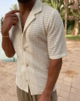 Men's Crochet Knit Shirt – Lightweight, Stylish & Breezy
