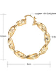 18K Gold-Plated Textured Hoop Earrings — alternate product view 10