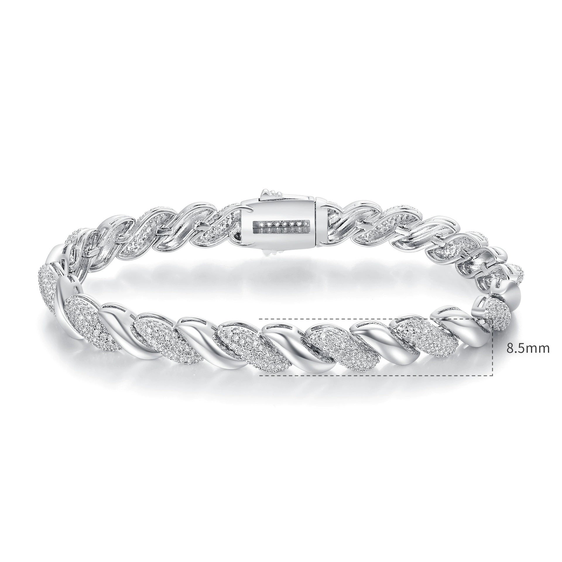 Zircon Inlaid Brass Tennis Bracelet