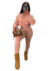 Solid Color Knit Sweater Suit