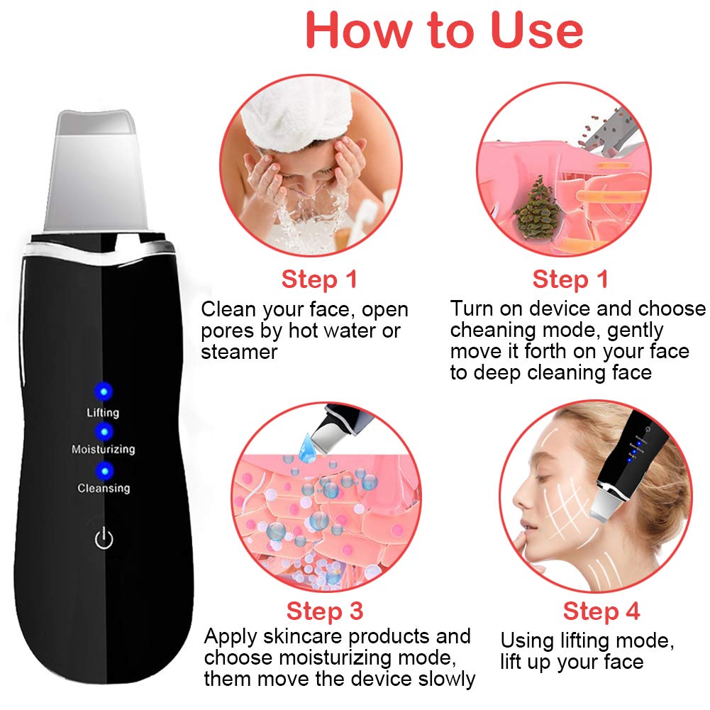 Rechargeable Ultrasonic Skin Scrubber — alternate product view 3